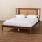 Baxton Studio Jamila Modern Transitional Walnut Brown Finished Wood and Synthetic Rattan Platform Bed-Full 194-11510-ZORO - alternate 8
